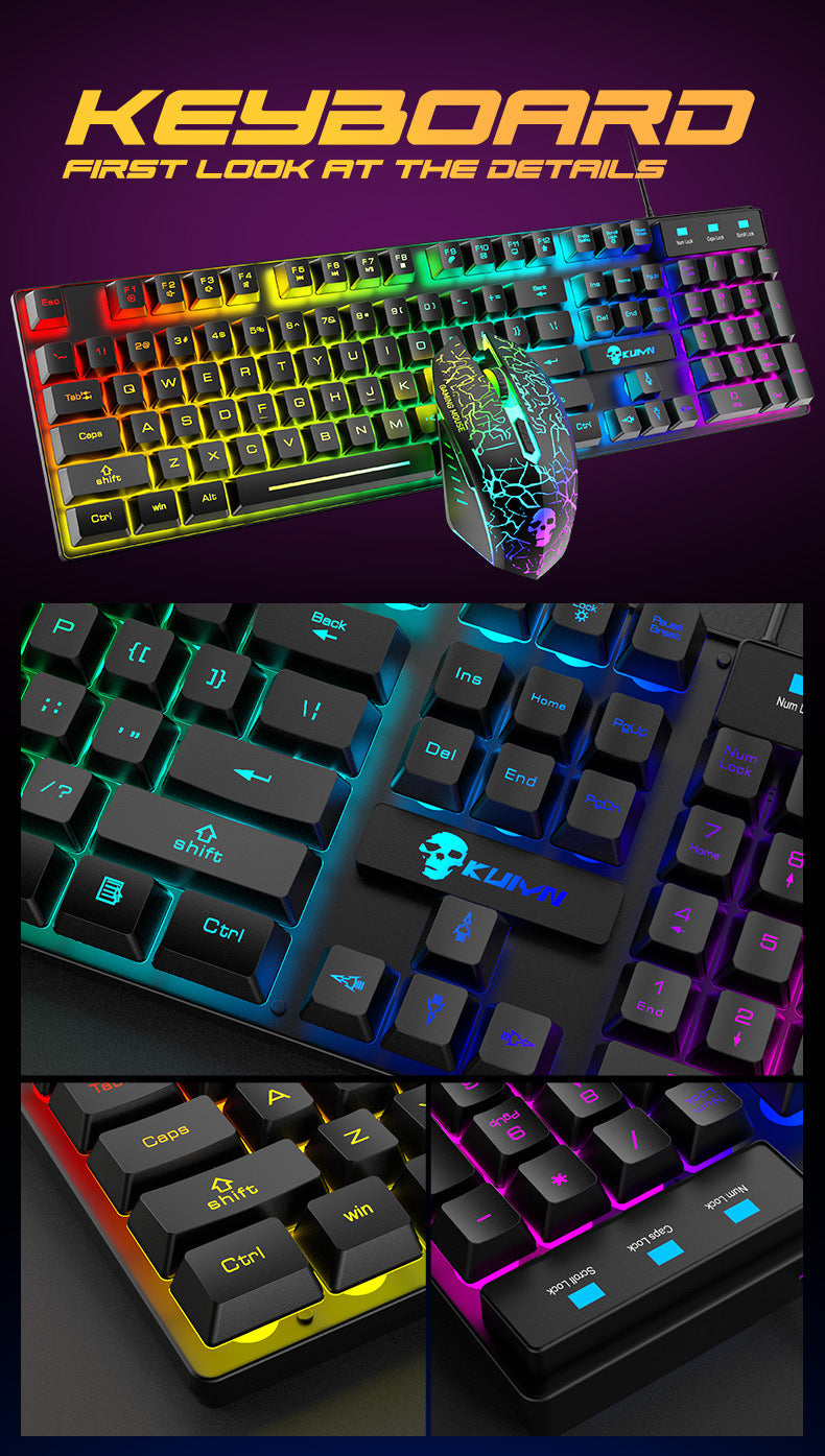 Kuiying T6RGB Leuchtende Gaming-Tastatur + Kostenloses Gaming-Maus-Set