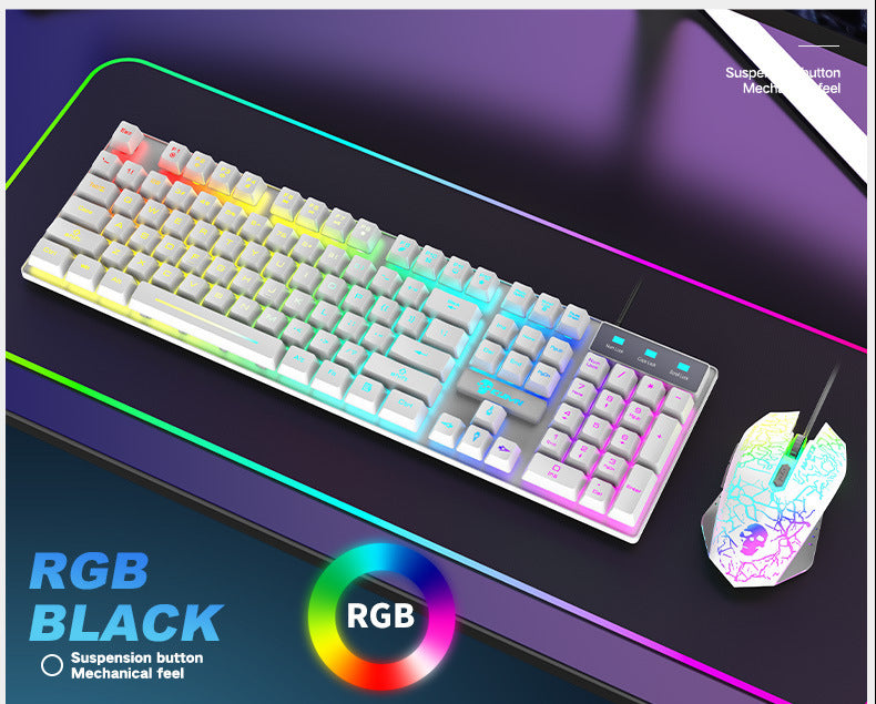 Kuiying T6RGB Leuchtende Gaming-Tastatur + Kostenloses Gaming-Maus-Set