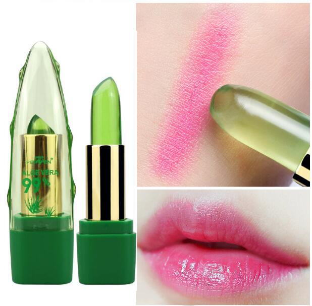 Aloe Vera Gel Color Changing Lipstick Gloss Moisturizer Anti-Drying Desalination Fine-grain Lip Balm Care